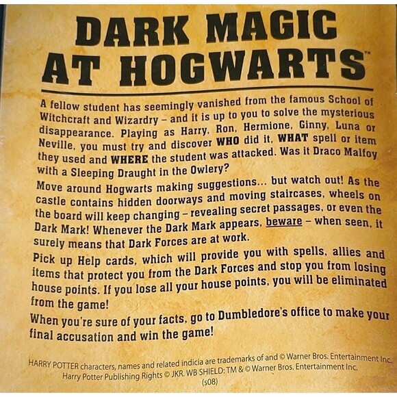 Clue Harry Potter Edition COMPLETE Parker Brothers 2008 Moving Hogwarts Board - Picture 10 of 16